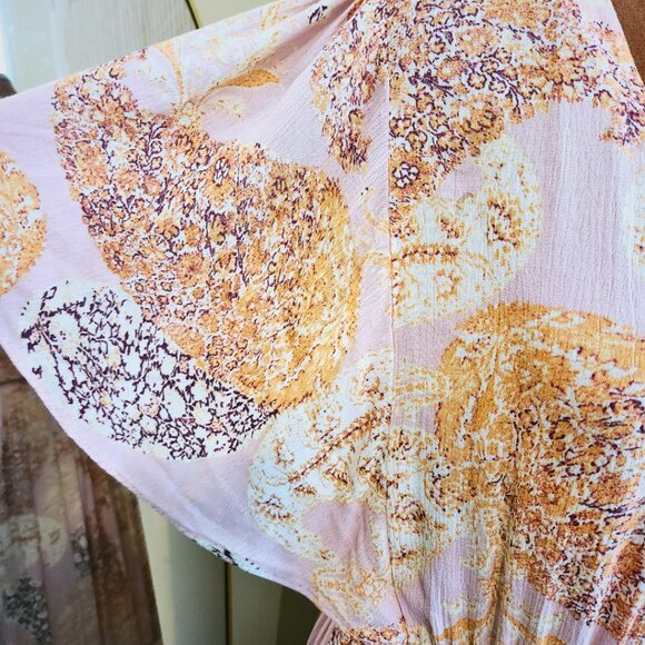 Gigio USA Mauve Paisley Print Dress Flutter Sleeves | Boho & Fairycore | Size S - Picture 8 of 16